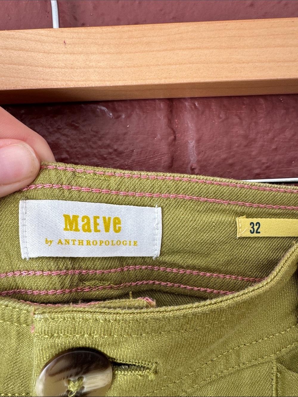 Maeve Anthropologie Lime Green Wide-Leg Linen Blend Pants Size 32 - Picture 2 of 8